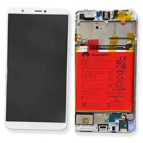 TOUCH+DISPLAY+FRAME COM BATERIA HUAWEI P SMART 2017 BRANCO (SERVICE PACK 02351SVE)